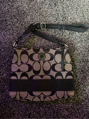 Coach Black and grey Signature Crossbody Bag